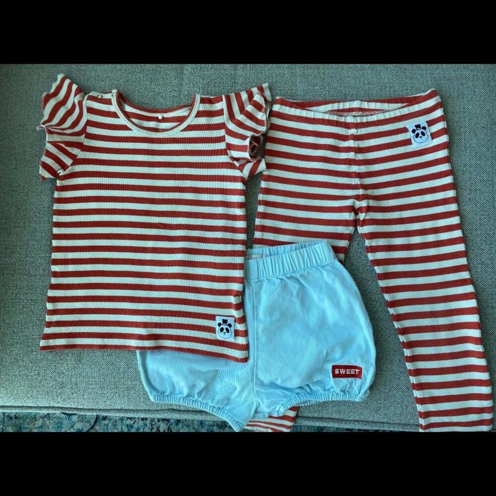 Mini Rodini, LEGGINS + TOP 104-110 3-5Y + Shorts TINYCOTTONS 4Y VERY GOOD!